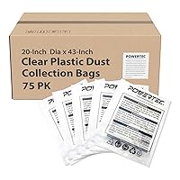 POWERTEC 70002-Case15 Clear Plastic Dust Collection Bags, 20
