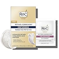 Retinol Correxion Deep Wrinkle Non-Invasive Targeted Patches with Hyaluronic Acid + Firming Peptides for Forehead and Between Eyes 11 Lines, Crow’s Feet and Laugh Lines