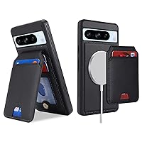 Ｈａｖａｙａ for Pixel 8 pro case magsafe Compatible Google Pixel 8 pro case Wallet Magnetic with Card Holder Google 8 pro case for Men Leather Phone case Magnetic Wallet Detachable-Black