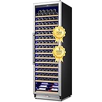 Upgraded 190 Bottles Wine Cooler Refrigerator,24 Inch Wide Wine Fridge with Professional Temperature Control System, Freestanding or Built-in installation, Quiet Operation
