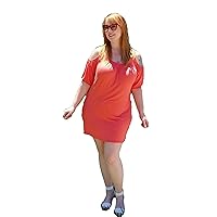 Plus Size Cold Shoulder Tunic Dress 1X 2X 3X Summer Coral and Blue