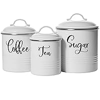Food Storage Containers Set with Lids, Farmhouse Home Kitchen Décor Rustic Vintage Canisters