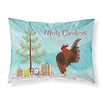 BB9209PILLOWCASE Malaysian Serama Chicken Christmas Fabric Standard Pillowcase, Teal Lightweight Super Soft Easy Care Decorative Artwork Pillowcase, Standard
