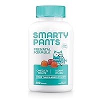 SmartyPants Prenatal Vitamins for Women, Multivitamin Gummies: Omega 3 Fish Oil (EPA/DHA), Biotin, Methylfolate, Vitamin D3, C, Vitamin B12, B6, Vitamin A, K & Zinc, 180 Count (45 Day Supply)