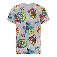 Marvel T-Shirt Boys Kids Superhero Comics Top Captain America Spider-Man