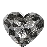 1.39 CT Natural Loose Heart Shape Diamond Salt And Pepper Heart Shape Diamond 6.20 MM Natural Black Grey Color Heart Rose Cut Diamond LQ3038