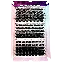 Fluffy Lash Clusters Thick 80/100D Volume Eyelash Clusters 10-20mm Wispy Individual Lashes D Curl Cluster Eyelash Extensions DIY Lash Extension for Beginner (60+80+100D MIX)