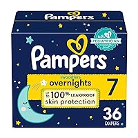 Pampers Swaddlers Overnights Diapers - Size 7, 36 Count, Disposable Baby Diapers, Night Time Skin Protection