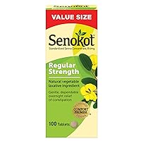 Senokot Regular Strength Tablets Natural Vegetable Laxative Ingredient, 100 Count