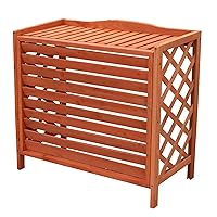 Wooden Air Conditioner Cover Air Conditioner Cover Flower Stand Outdoor Wooden Air Conditioning Rack, Conditioning Shell Blinds Solid Wood Air Conditioning Cover Outdoor Plant Storage/Outer Dia