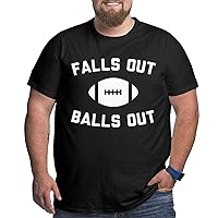 Falls Out Balls Out T-Shirt Mens Fashion Tees Big Size Short Sleeve Workout Cotton T