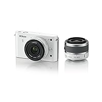 Nikon 1 J1 10.1 MP HD Digital Camera System with 10mm and 10-30mm VR 1 NIKKOR Lenses (White)