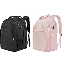 MATEIN Travel Backpack for Men, Expandable Laptop Backpack with USB Charging Port,Anti Theft Business Computer Bag, Pink Backpack for Women, Anti Theft 17 Inch Laptop Backpack, Cute Nurse Work Bag