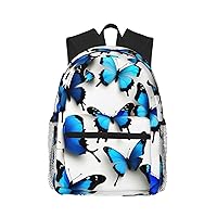 Lightweight Laptop Backpack,Casual Daypack Travel Backpack Bookbag Work Bag for Men and Women-many blue butterflies