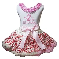 Petitebella My 2nd Birthday White Shirt Beige Hearts Skirt Outfit Set 1-8y