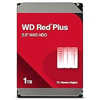 Western Digital 1TB WD Red Plus NAS Internal Hard Drive HDD - 5400 RPM, SATA 6 Gb/s, CMR, 64 MB Cache, 3.5