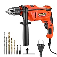 ValueMax Hammer Drill 900 W, Drill 3000 RPM & 45000BPM, 2 Modes Drill and Hammer, Speed Preselection and Lock, with Depth Stop, with 3 Twist Drills and 2 Concrete Drills