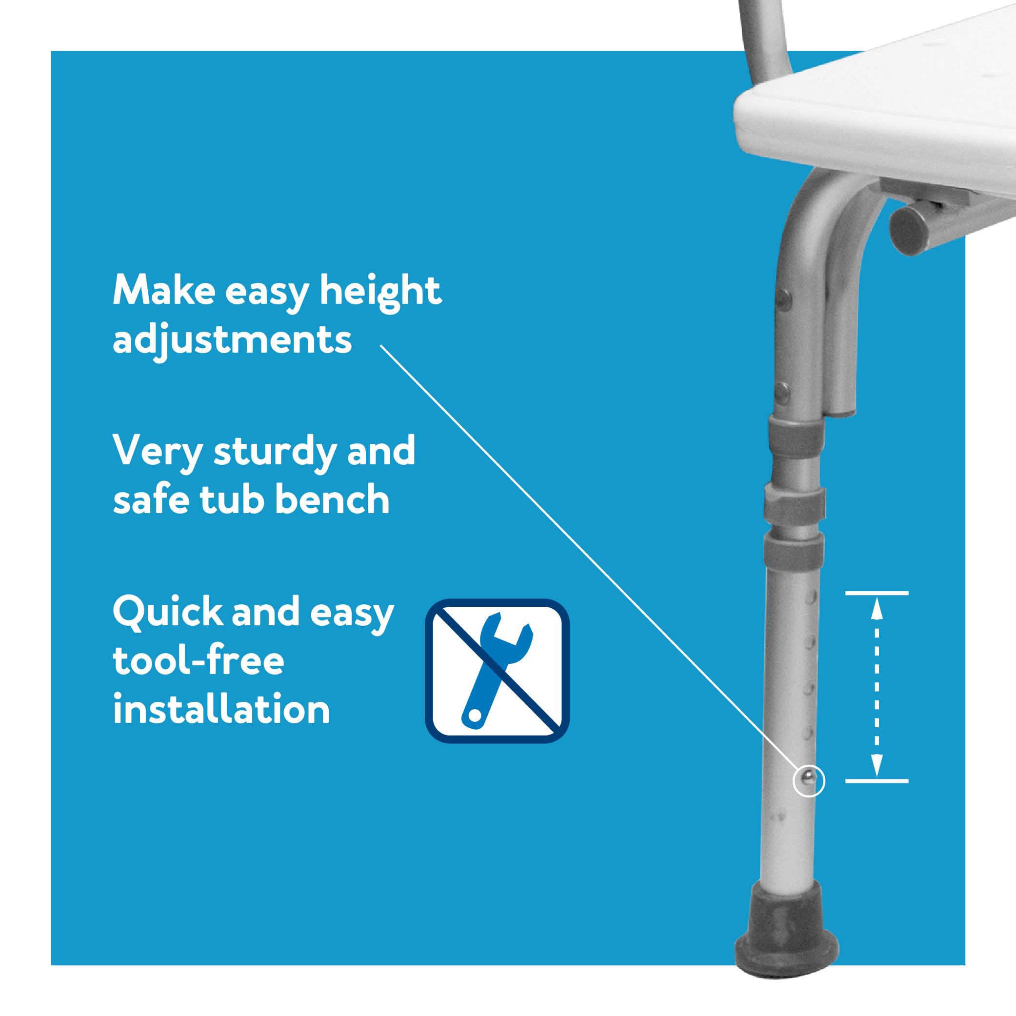 Carex Bathtub Transfer Bench - Shower Bench and Bath Bench with Height Adjustable Legs - Convertible to Right or Left Hand Entry, Shower Chair For Bathtub, Bathtub Chair