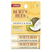 Lip Balm Mothers Day Gifts for Mom - Coconut and Pear, Lip Moisturizer With Responsibly Sourced Beeswax, Tint-Free, Natural Conditioning Lip Treatment, 2 Tubes, 0.15 oz.