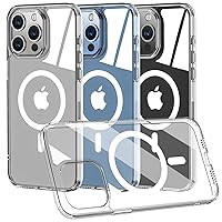 MTZ Magnetic for iPhone 15 Pro Max Clear Case, Compatible with MagSafe, Anti-Yellowing, Military Grade Shockproof, Slim Protective Non-Slip Phone Cover