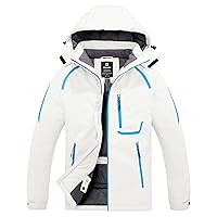 wantdo Men's Mountain Waterproof Ski Jacket Windproof Rain Jacket Winter Warm Snow Coat