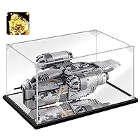 Acrylic Display Case for Collectibles Assemble Acrylic Display Box for Lego 75292 Model Toys Clear Acrylic Case for Display Football Trophy Figures Showcase(Black,17.7*13.8*7.9 inch)