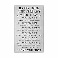 SOUSYOKYO 30th Anniversary Card Gifts for Men Husband Him, Personalized 30 Year Wedding Anniversary Present Gift for Her Women Wife, Happy 30th Anniversary Decorations Wallet Card