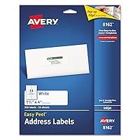 Averyamp;reg; Easy Peel Address Labels for Inkjet Printer, 1-1/3 x 4, White, 350/Pack