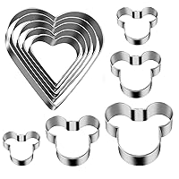 Mickey Love Heart Cookie Cutter, Pack of 5,Set of 2