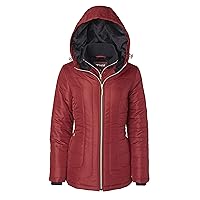 Women's Down Alternative Quilted Midlength Vestee Puffer Jacket Plush Lined Hood