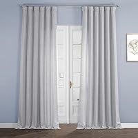 HPD HALF PRICE DRAPES Italian Linen Curtains for Bedroom & Living Room 120 Inches Long Room Darkening Curtains (1 Panel), 50W X 120L, Portrait Grey