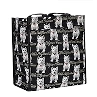 Signare Tapestry Shoulder Bag Shopping Bag for Women with Dog Design