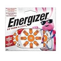 Energizer Hearing Aid Batteries Size 13, Orange Tab, 24 Pack
