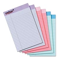 TOPS 5 x 8 Legal Pads, 6 Pack, Prism Brand, 2 Pink/2 Blue/2 Purple, Narrow Ruled, 50 Sheets Per Writing Pad, Made in USA (63016)