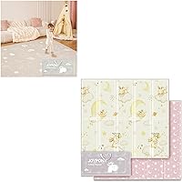 Baby Play Mat, Extra Large Foldable Play Mats for Babies and Toddlers Forest 71x79x0.4 Inch & Rabbit 59x71x0.4 Inch