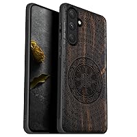 Carveit Wood Case for Samsung Galaxy A34 5G Case [Natural Wood & Black Soft TPU] Shockproof Protective Cover Wooden Case Compatible with Galaxy A34 5G Case (Viking -Blackwood)