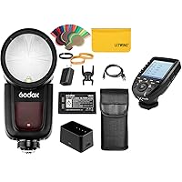 Godox V1-C Flash for Canon, 76Ws 2.4G TTL Round Head Flash Speedlight, 1/8000 HSS, 480 Full Power Shots, 1.5s Recycle Time with Godox XPro-C Flash Trigger Transmitter Compatible for Canon EOS Camera