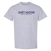 James Madison Dukes Basic Block, Team Color T Shirt, College, University