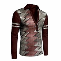 African Shirts for Men Dashiki Print Ankara Short Sleeve V Neck Tops Blouse Fashion Casual Wear Slim Fit