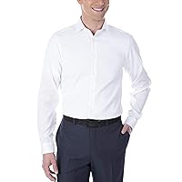 Calvin Klein Men's Dress Shirt Slim Fit Non Iron Herringbone Spread Collar