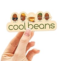 Cool Beans Coffee Sticker - Cute Coffee Sticker for Tumblers - Funny Coffee Lover Quote - Cool Coffee Beans Vinyl Decal