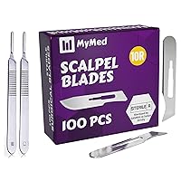 Pack of 2 Scalpel Handles + 10r Blades Dermaplaning Replacement Blades, Precision Scalpel Set