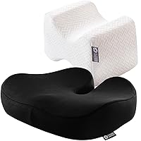 5 STARS UNITED Knee Pillow for Side Sleepers and Seat Cushion for Office Chair, Bundle