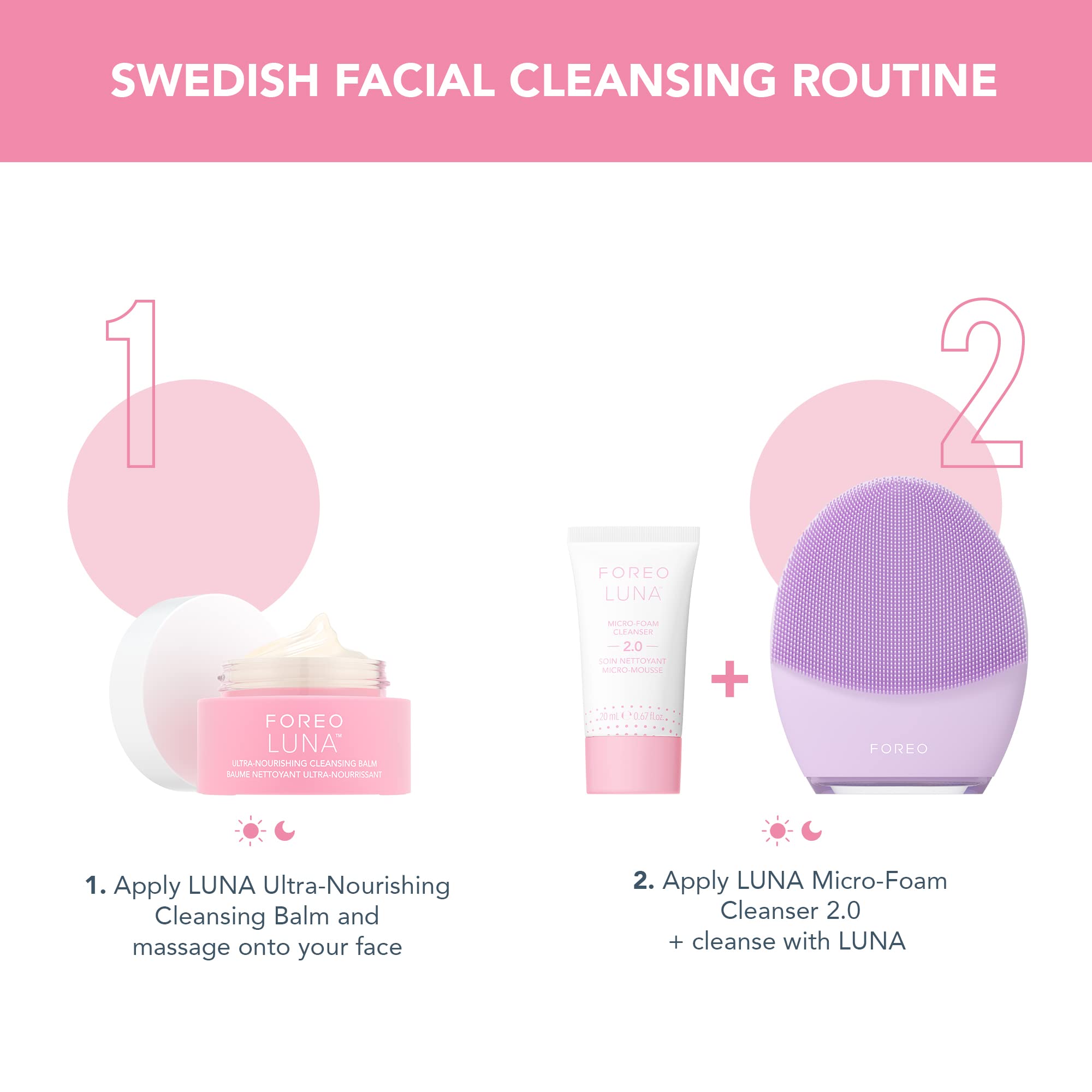FOREO LUNA Micro-Foam Face Cleanser 2.0 - Face Wash - Pore Minimizer - All Skin Types Facial Cleanser - Travel Size - Vegan - Vitamin E - Facial Skin Care Products - 0.67 fl.oz