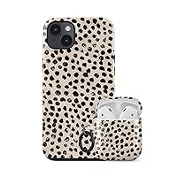 BURGA Bundle of iPhone 14 Phone Case and Airpods 2&1 Case Almond Latte Pattern – Cute, Stylish, Fashion, Luxury, Durable, Protective, for Women and Girls