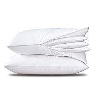 Three Geese Adjustable Layer Goose Feather Pillow,Assemblable Bed Pillow,100% Soft Cotton Cover,Good for Side and Back Stomach Sleeper, Standard/Queen Size,Packaging Include 2 Pillows.