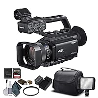Sony PXW-Z90V 4K HDR XDCAM with Fast Hybrid AF(PXW-Z90V) with 16GB Memory Card, Extra Battery and Charger, UV Filter, LED Light, Case and More. (Renewed), Starter Bundle