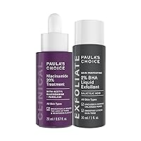 Paula’s Choice CLINICAL 20% Niacinamide Serum Treatment + Travel Size 2% BHA Salicylic Acid Liquid Exfoliant Duo, Set of 2