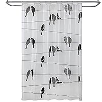 SKL Home by Saturday Knight Ltd. Birds on a Wire Shower Curtain, Black