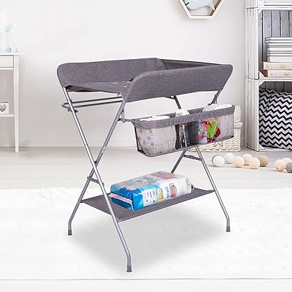 Kinfant Portable Baby Changing Table - Folding Diaper Station Nursery Organizer for Infant